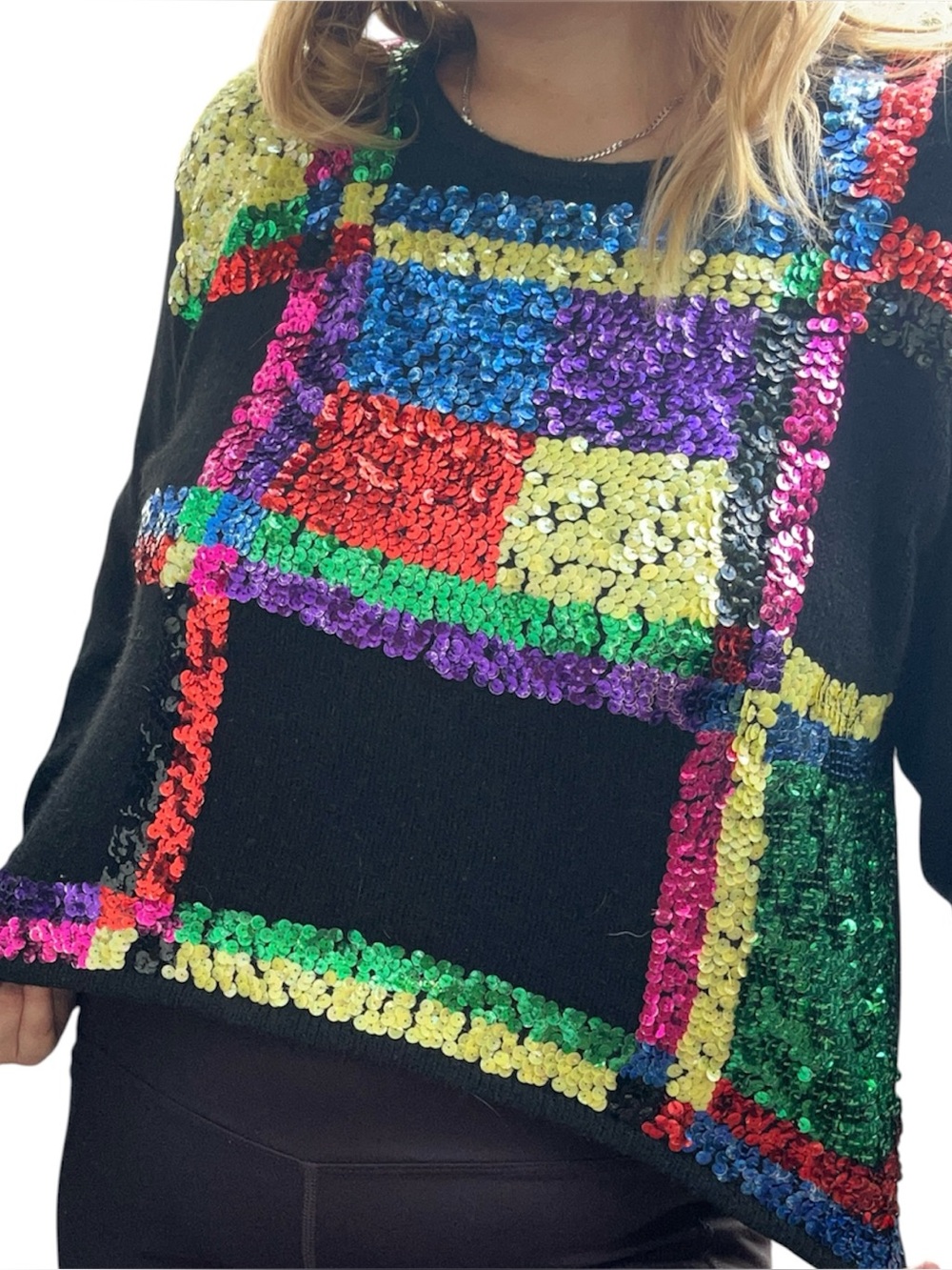 Vintage 80s Knit Sequin Top